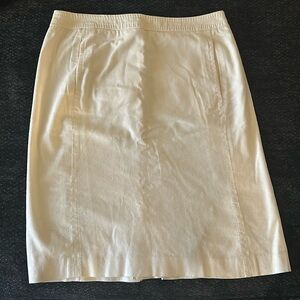 White ivory unlined Cotton pencil skirt